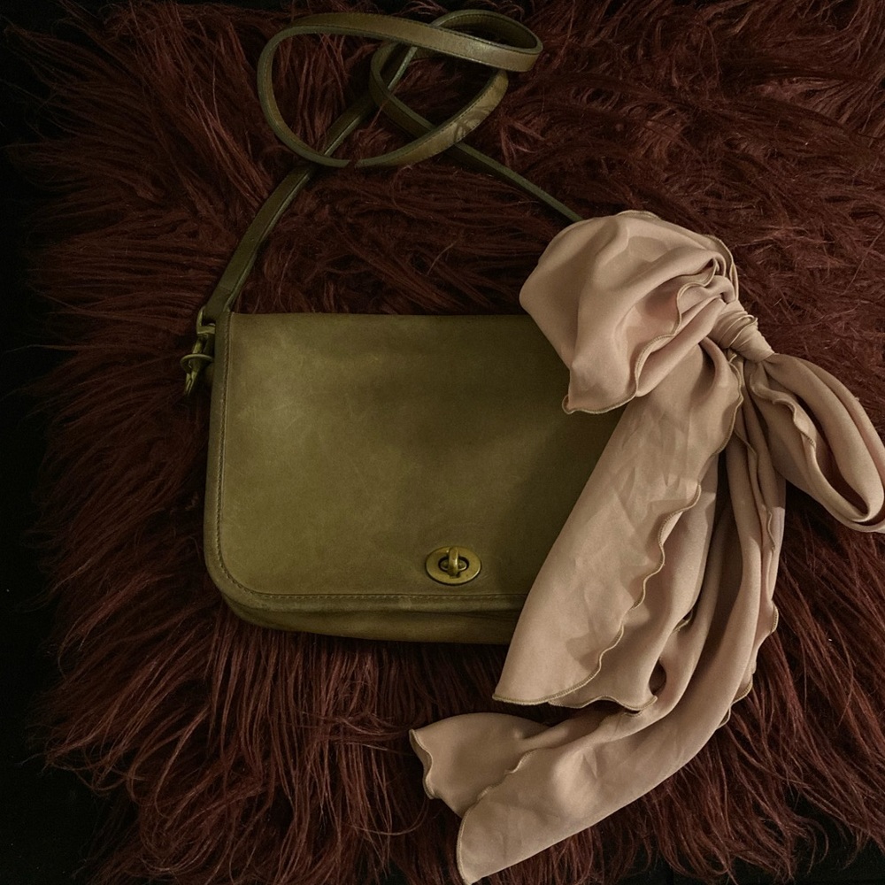 Vintage Coach bag with Vintage scarf